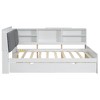 PAGED Twin Size Daybed Modern Wooden Bed Frame with Padded Trundle, Storage Headboard and Rotatable Shelvesfor Bedroom - 2 of 4