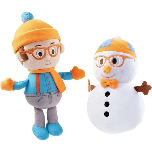Blippi 7 Plush Christmas Toy 2 Pack Holiday Bundle Set Exclusive Figures Winter Blippi And Snowman Fun Stuffed Animal Doll Target