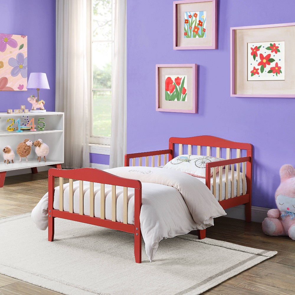 Photos - Bed Frame Olive & Opie Twain Toddler Bed - Coral/Natural