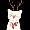 Men's Design By Humans Christmas cat By Rasheb T-Shirt - 2 of 4