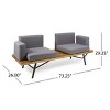 2-Seater Outdoor Sofa with Water-Resistant Cushions, Acacia Wood Frame and Iron Legs, Modern Patio Seating for Backyard - Coolbibila - 4 of 4