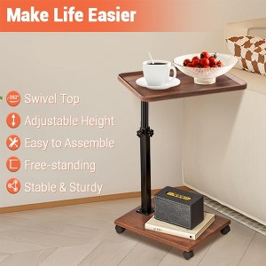 Jojoka Adjustable C Shaped Side Table, 360°Swivel TV Tray Table, Bedside Table for Living Room Sofa Bedroom, Original - 1 of 4