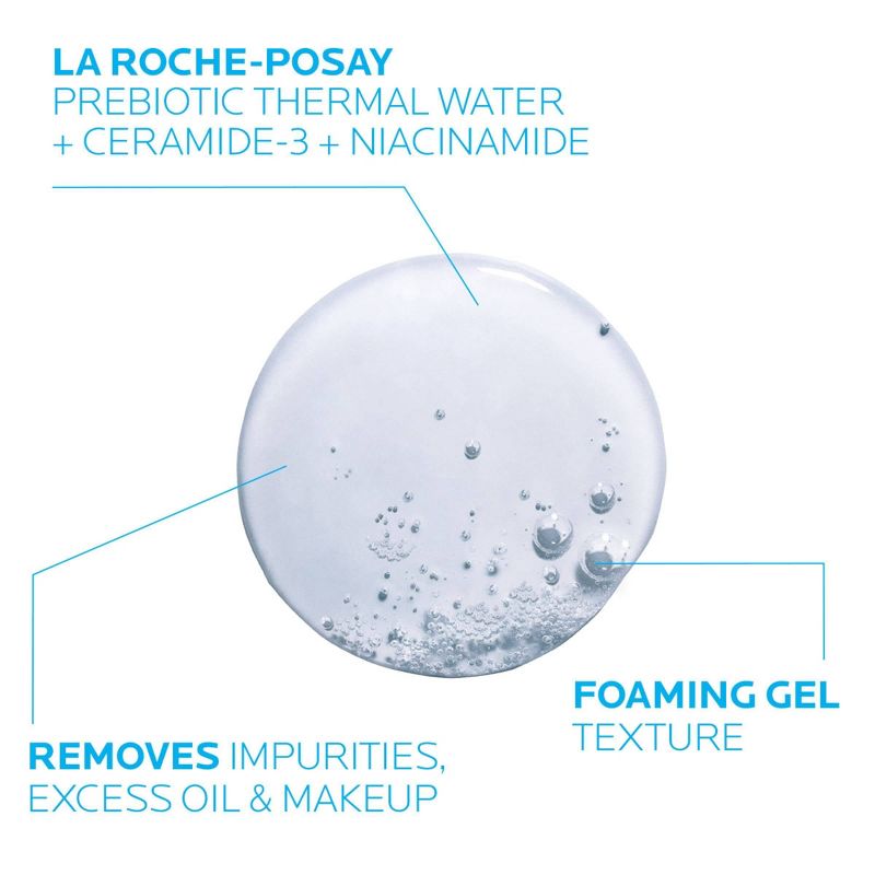 La Roche Posay Purifying Foaming Face Wash, Toleriane Purifying Facial Cleanser for Oily Skin with Niacinamide - 13.52 fl oz, 4 of 16