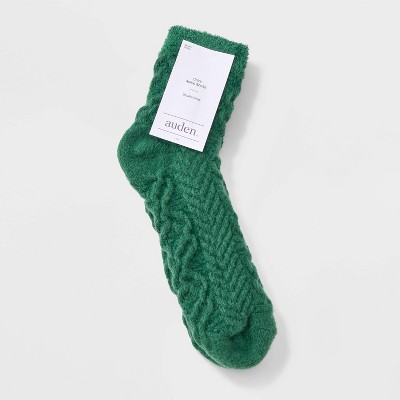 Women's Super Soft Herringbone Textured Double Lined Cozy Ankle Socks - Auden Green 4-10 - image 2