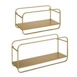 21" x 10" (Set of 2) Emerline Decorative Wall Shelves Set Gold - Kate & Laurel All Things Decor