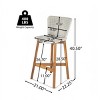 Set of 2 Outdoor Bar Stools,Teak Finished Acacia Wood Bar Stools with Wicker Seat,Wicker Bar Stools for Patio or Home Bar-Cuddlewood - 4 of 4
