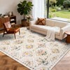 Modern Area Rug Elegant Floral Durable Stain-Resistant Fabric Washable Waterproof Perfect Rug for Living Room Bedroom - 4 of 4