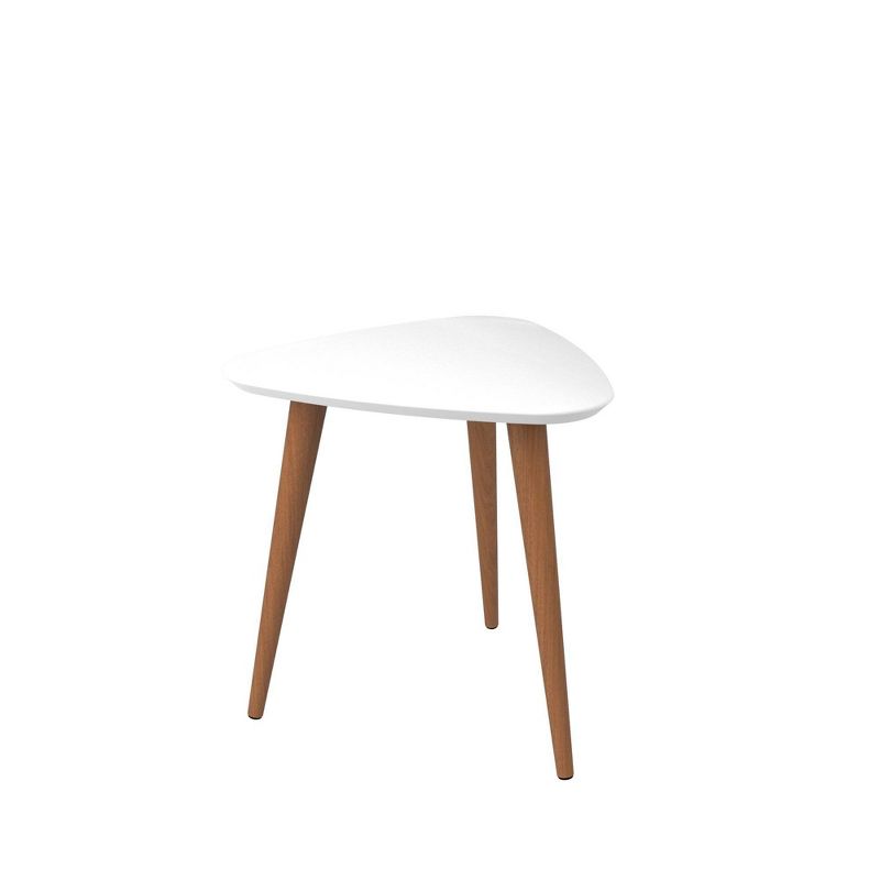 19.68" Utopia High Triangle End Table with Splayed Wooden Legs Gloss White - Manhattan Comfort, 1 of 7