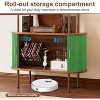 PAKASEPT 71" Fluted Arched Bookshelf with Sliding Tambour Doors, 4-Tier Display Storage Shelf, for Home Office, Bedroom - 4 of 4