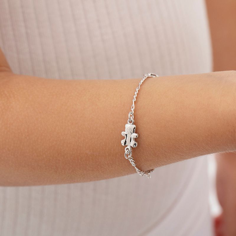 Baby Girls' Teddy Bear Tag ID Bracelet Sterling Silver - In Season Jewelry, 4 of 8