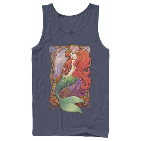 Men's The Little Mermaid Ariel Glam Poster  Tank Top - Navy Blue - Large - image 1 of 4