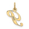 Black Bow Jewelry 14k Yellow Gold Ella Collection Small Fancy Script Initial Pendant A-W - 3 of 4