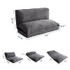 MAXYOYO Bean Bag Sofa Bed - Corduroy Floor Sofa with Washable Cover, Dark Grey - 3 of 4