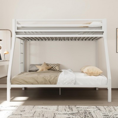 Allewie Twin over Full Bunk Bed, Heavy-Duty Metal Frame with Enhanced High Guard Rails, Noise-Free, No Box Spring Needed