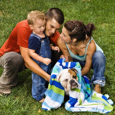 Large Blue Foldable PVC Pet Pool with Drain