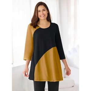 Woman Within Knit Colorblock Tunic - 1 of 4