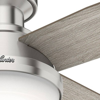 Dempsey 52" Brushed Nickel Low Profile Ceiling Fan with LED Light and Remote