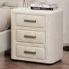 ORRD Velvet Nightstand with 3 Drawers, Beige, Night Table for Bedroom & Living Room - 2 of 4