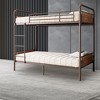Twin Over Twin Metal Bunk Bed with High Guardrail and Ladder, Convertible Metal Bunk Beds for Kids, Teens, or Adults, Sturdy Frame - 2 of 4