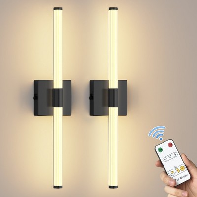YANSUN 24 in. Black 1-Light LED Wall Sconce Set，Vanity Light Bar for Bedroom and Bathroom