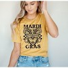 Simply Sage Market Women's Mardi Gras Mask Distressed Short Sleeve Graphic Tee - 2 of 3