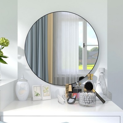 Modern Bathroom Mirrors For Wall, Lightweight Aluminum Frame Bathroom Vanity Mirror, Vertical & Horizontal Wall Mounted Mirror