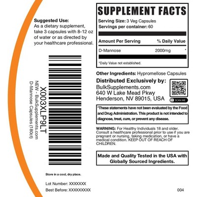 BulkSupplements D-Mannose Capsules