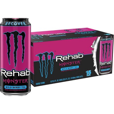 Monster Rehab Wild Berry Tea Energy, Energy Iced Tea - 15.5 Ounce (Pack of 15)