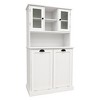 GlasFlength Decorative Storage Cabinet Tall 2-Compartment Tilt-Out Laundry Basket with Shelves, For Bathroom and Laundry, White, 32.68"*14.57"*59.69" - 4 of 4
