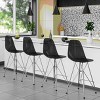 LeisureMod Cresco Mid-Century Modern Acrylic Counter Height Barstool with Chrome Base, Perfect for Kitchen Island or Dining Room Seating - 3 of 4