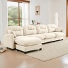140" Chenille Upholstery L-Shaped Modular Sectional Sofa with Ottoman, Tufted Backrest, Ergonomic Cushions - 2 of 4