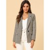 INSPIRE CHIC Women's Notched Lapel One Button Boyfriend Plaid Suit Blazer - 2 of 4