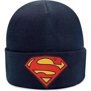 Beanie for Kids and Adults Winter Hat – Beanie with Superman Patch Licensed (One Size) - 1 of 4