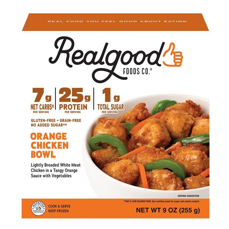 Real Good Foods Frozen Gluten Free Orange Chicken Bowl - 9oz, 1 of 6