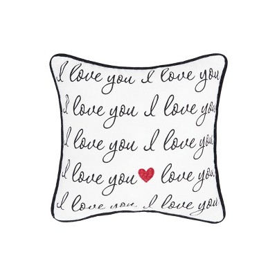 C&F Home 10" x 10" I Love You Script Valentine's Day Decorative Embroidered Pillow