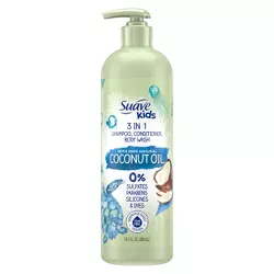 Suave Kids' Natural Coconut Oil 3-in-1 Pump Shampoo + Conditioner + Body Wash - 16.5 fl oz