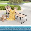 Tangkula 2 PCS Patio Folding Chaise Lounge Portable Lay Flat Reclining Chair w/ 4-Level Backrest Side Pocket - 3 of 4
