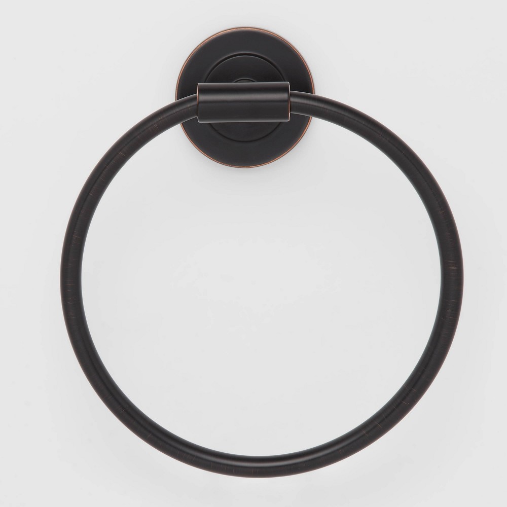 Photos - Towel Clean  Ring Oil Rubbed Bronze - Threshold™: Zinc & Stainless Steel Bathroom Accessory, Wall Mounted