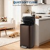 Kitchen Trash Can with Lid, Stainless Steel Rectangular Garbage Bin with Step-On Pedal and Removable Inner Bucket - 2 of 4