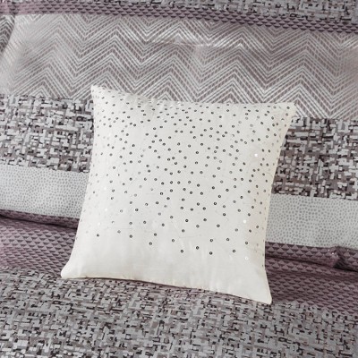 Purple and Gray Queen Microfiber 7-Piece Comforter Set