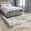 Area Rug, Vintage Low Pile Distressed Carpet, Non-Slip, No-Shedding, Stain-Resistant, Machine Washable, Living Room/Bedroom/Dining/Office - 3 of 4