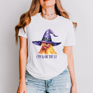 Simply Sage Market Chick Or Treat Watercolor Distressed Short Sleeve Tee - 1 of 4