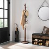 VASAGLE 8 Hooks Solid Wood Coat Rack Wood Hall Tree Coat Rack Stand with Stable Square Base 3 Height Options Office - 2 of 4