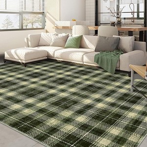 Washable Area Rug Non-Shedding & Easy Care Mat for Kitchen Dining Room Living Room Bedroom Home Decor, Modern Farmhouse Foldable Thin Non Slip Carpet - 1 of 4