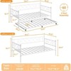 Twin Metal Daybed with Trundle - Space-Saving Steel Frame Sofa Bed for Bedroom/Living Room/Guest Room Easy Assembly,White - 2 of 4