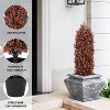COWLOWN 4FT Artificial Boxwood Topiary Trees, Set of 2 - 36 Inch UV Resistant Faux Evergreen Shrubs for Outdoor/Indoor Planters - 3 of 4