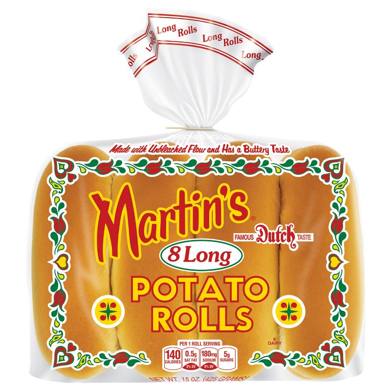 Martin&#39;s Long Roll Potato Sandwich Rolls - 15oz/8ct, 1 of 11