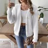 Coolmee Womens Fuzzy Cardigan Sweater V Neck Long Sleeve Button Down Casual Furry Knit Sweater Coat - 2 of 4