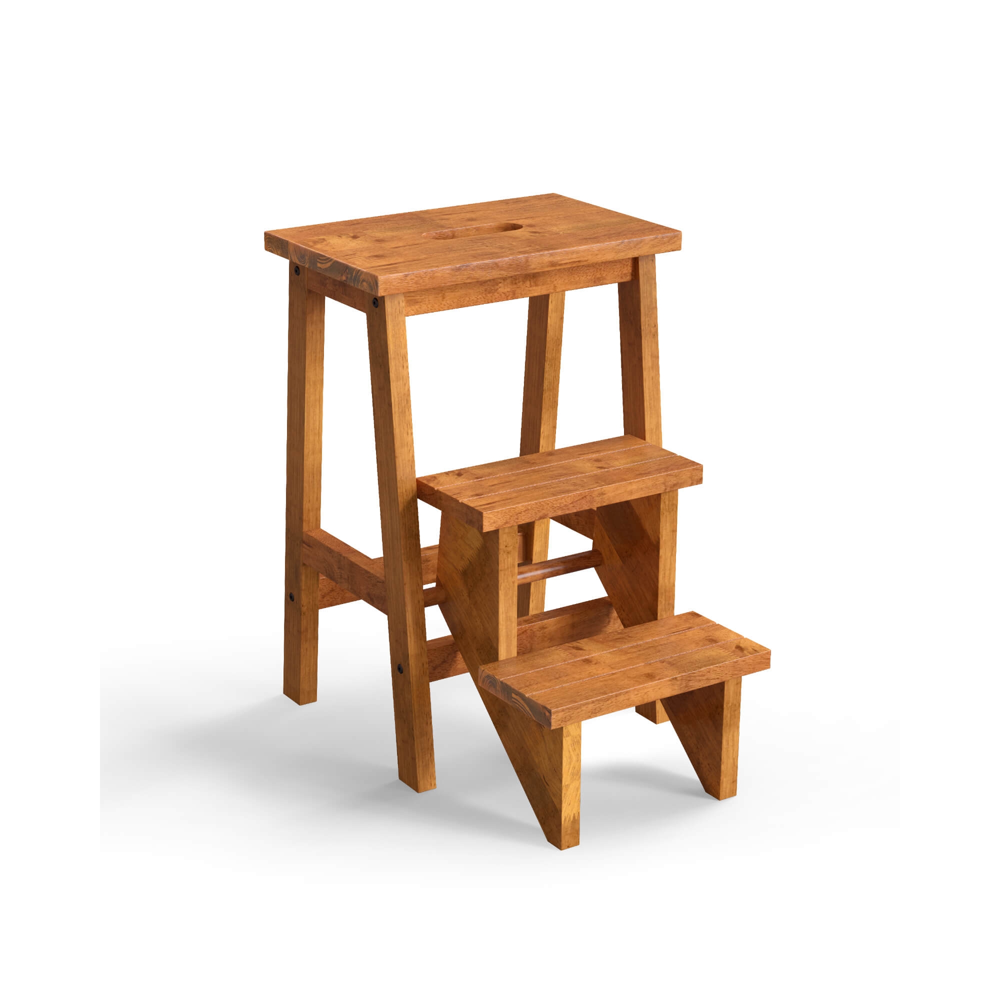 Costway 3 Tier Step Stool 3 in 1 Folding Ladder 24'' Storage Shelf Multi-function Coffee