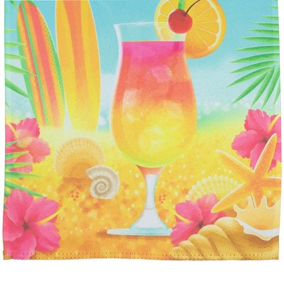 Tropical Blue Polyester Welcome Friends Yard Banner
